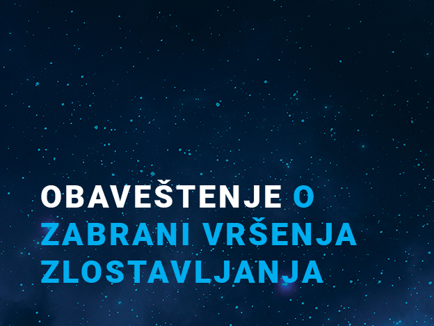 Обавештење о забрани вршења злостављања