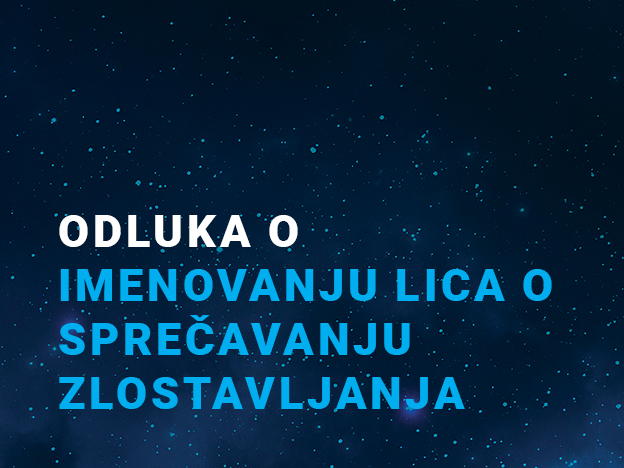 Одлука о именовању лица задуженог за поступак посредовања у случају злостављања на раду