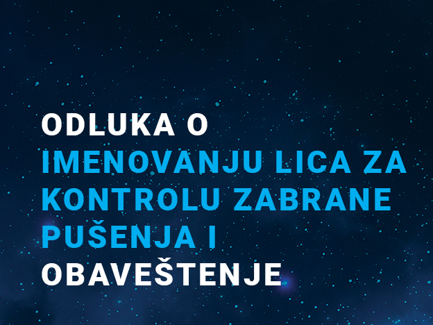 Одлука о именовању лица задуженог за контролу забране пушења
