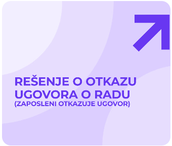 Rešenje o otkazu ugovora o radu (zaposleni otkazuje ugovor)
