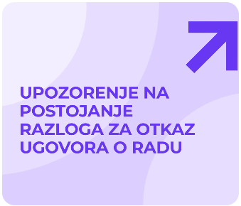 Upozorenje na postojanje razloga za otkaz ugovora o radu